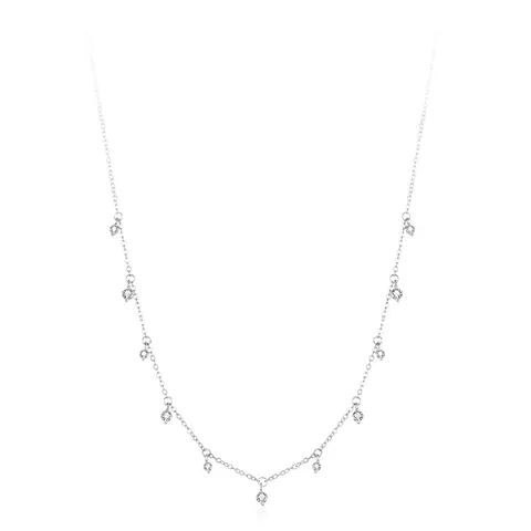 Collana in Argento Sterling 925 con Zirconia per Donna Girocollo con Pendente Circolare in CZ Catena Geometrica Gioielli
