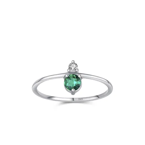 925 Sterling Zilver Elegant Vintage Geometrisch Dubbele Steen Ring Vrouwen Zirconia Ingelegd Minimalistisch Stapelbaar Ring