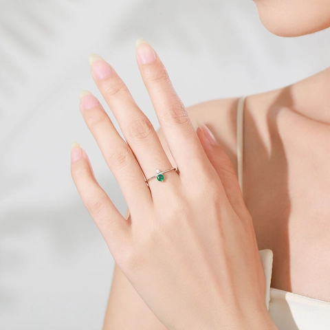 925 Sterling Zilver Elegant Vintage Geometrisch Dubbele Steen Ring Vrouwen Zirconia Ingelegd Minimalistisch Stapelbaar Ring