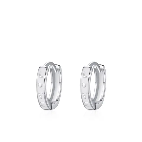 925 Sterling Zilveren Oorknoppen Voor Dames Minimalistisch LOVE Gegraveerd Hart Patroon Emaille Zilveren Oorbellen Sieraden Cadeau