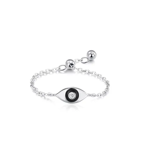 925 Sterlingsilber Böses Auge Verstellbar Kette Ring Für Damen Personalisiert Süß Kühl Strass Emaille Fingerring Schmuck