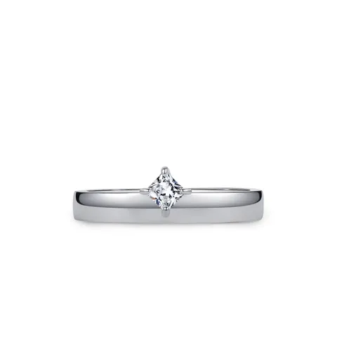S925 Sterling Silver Princess Cut Zirconia Ring Minimalist Square Geometric Wedding Ring For Women Vintage Jewelry Gift