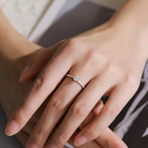 S925 Sterling Silver Luxury Single Zirconia Ring Micro Pave Elegant Fashion Engagement Wedding Ring Jewelry For Women