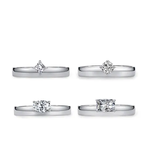 Anello in Argento Sterling S925 Geometrico con Zirconia Minimalista Quadrato Rotondo Ovale Taglio Radiant Matrimonio Fidanzamento Donna Gioielli