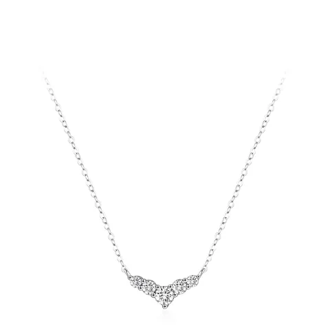 Elegante Collana Con Ciondolo a V in Argento Sterling 925 Per Donna Design a Coda di Delfino Con Strass Catena Clavicola Gioielli Regalo