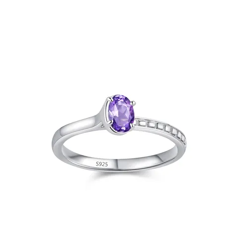 Eleganter S925 Sterlingsilber Lila Zirkonia Ring Für Damen Oval Taubenei Individuell Asymmetrisch Sweet Cool Modeschmuck