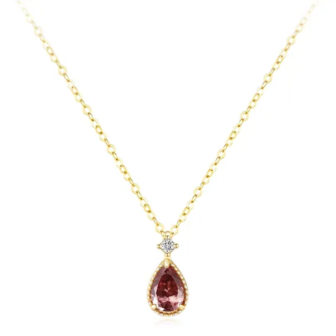 Elegante Collana in Argento Sterling 925 Con Ciondolo in Zirconia a Goccia d'Acqua Catena a Clavicola Placcata Oro Vintage per Donna Gioielli Regalo