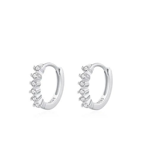 Pendientes de Aro de Plata de Ley 925 con Circonia Minimalistas para Mujer Joyas Ligeras Brillantes para Viaje Diario Accesorio de Moda Regalo
