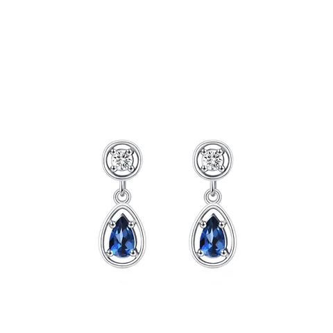 925 Sterlingsilber Blaue Zirkonia Wassertropfen Ohrstecker Für Damen Vintage Luxus Tropfen Eingelegt Schmuck Geschenk