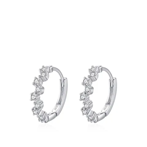 S925 Sterlingsilber Funkelnde Zirkonia Creolen Für Damen Minimalistisches Wellendesign Kalter Stil Kleine Huggie Ohrringe Schmuck