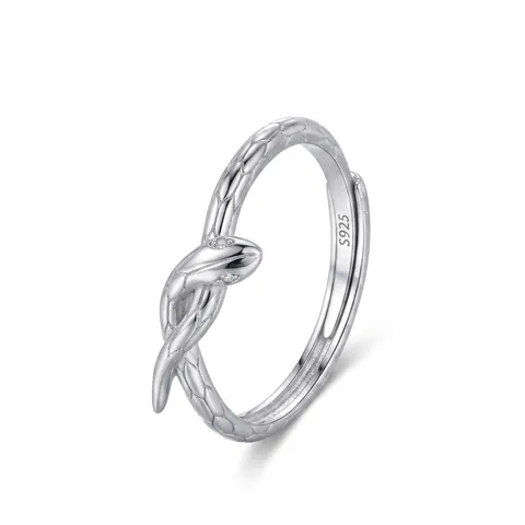 925 Sterlingsilber Schlange Ring Für Damen Verstellbarer Offener Fingerring Zirkonia Eingelegt Minimalistisch Tier Schmuck Geschenk