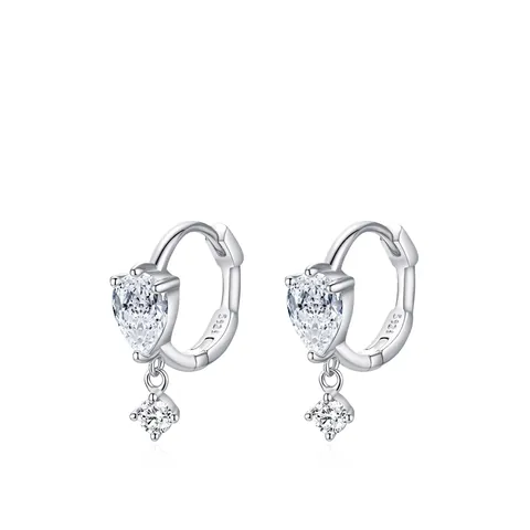 Eleganti Orecchini Huggie Hoop in Argento Sterling 925 Con Zirconia a Goccia Minimalisti Personalizzati Orecchini a Goccia per Donna Gioielli
