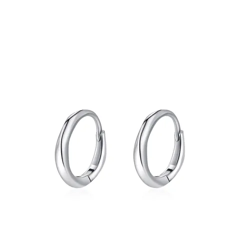 Orecchini a Cerchio in Argento Sterling 925 per Donna Design Minimalista a Onda Intrecciata Gioielli Geometrici Argento per Uso Quotidiano