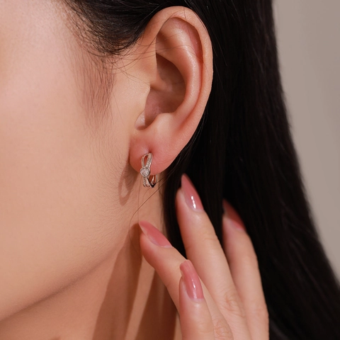 Orecchini a Bottone in Argento Sterling 925 Cuore Zirconia per Donna Personalizzati Versatili Moda Intarsiati Zirconia Gioielli