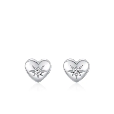 925 Sterling Zilver Hart Oorknopjes Voor Dames Ster Zirconia Ingelegde Romantisch Elegant Zilveren Sieraden Cadeau