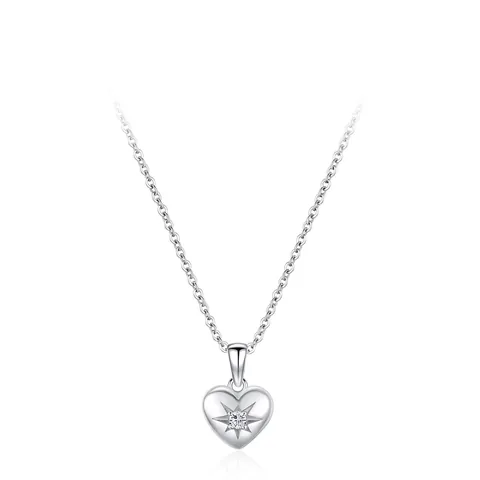 Collana Con Ciondolo a Cuore Raggio di Stella in Argento Sterling 925 per Donna Elegante Collana Girocollo Con Zirconia Intarsiata