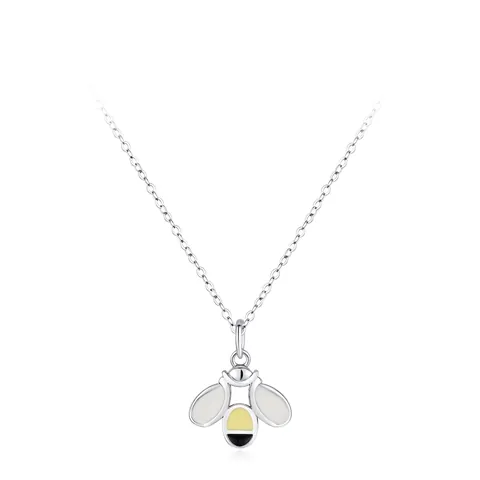 Collar con Colgante de Abeja de Plata de Ley S925 para Mujer Joyería de Cadena de Clavícula de Animal de Esmalte Minimalista Regalo