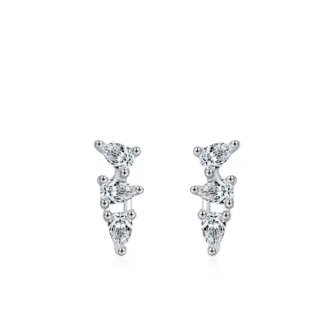 925 Sterling Silver Teardrop Zirconia Stud Earrings For Women Minimalist Water Drop Geometric Geometric Earring Jewelry
