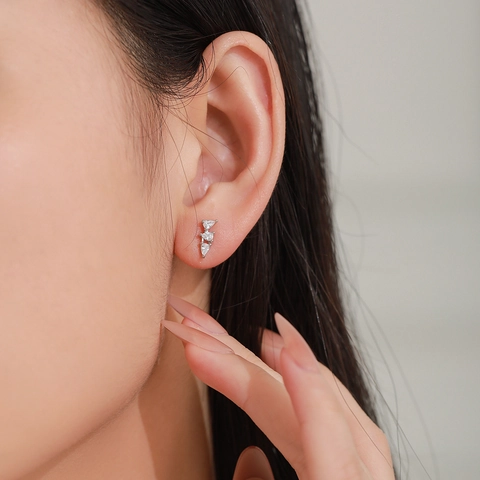 925 Sterling Silver Teardrop Zirconia Stud Earrings For Women Minimalist Water Drop Geometric Geometric Earring Jewelry