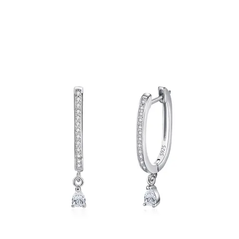 925 Sterling Zilveren Waterdruppel Zirconia Oorbellen U-Vormige Geometrische Ring Oorbellen Voor Vrouwen Luxe Woon-Werkverkeer Sieraden