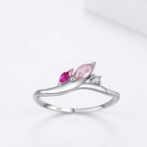 925 Sterling Silver Marquise Zirconia Ring For Women Fresh Sweet Minimalist Stackable Gemstone Bud Geometric Finger Ring Jewelry