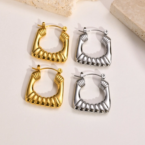 Pendientes De Aro Minimalistas En Forma De U Para Mujer Acero Inoxidable Latón Chapado En Oro 18K Joyería Moderna