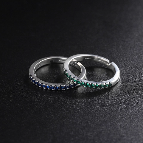 925 Sterlingsilber Regenbogen Stapelbarer Ring Für Damen Verstellbarer Minimalistischer Strass Reihe Ring Elegant Schmuck Geschenk