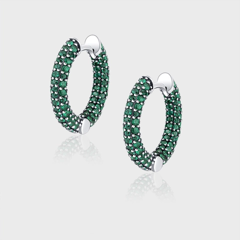 925 Sterling Silver Rhinestone Hoop Earrings For Women Elegant Fashion Chic Niche Design Vintage Inlaid Jewelry Accessory
