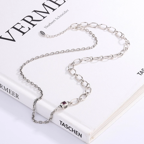 Collana con Ciondolo a Cubo in Argento Sterling S925 per Donna Gioielli con Catena a Doppio Strato in Zirconi Multicolore