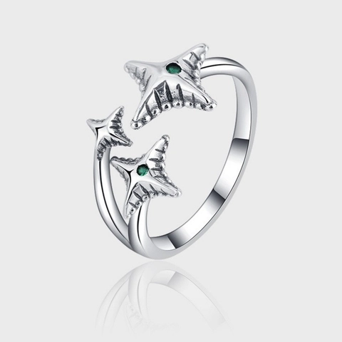 Vintage S925 Sterlingsilber Offener Ring Für Damen Unregelmäßige Textur Sternschnuppe Design Verstellbarer Grüner Strass Schmuck