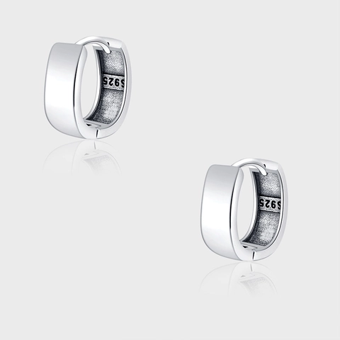 925 Sterling Silber Creolen Für Damen Minimalistische Geometrische Polierte Retro Huggie Kleine Runde Kreis Accessoire