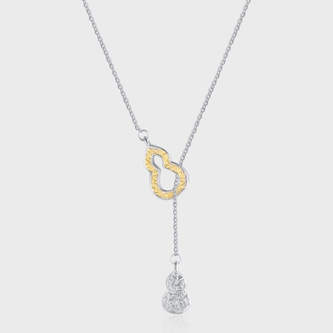 Collana Con Ciondolo A Zucca Argento Sterling 925 Bicolore Placcato Oro Motivo Vintage Etnico Gioielli