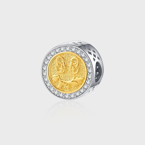 925 Sterlingsilber Zweifarbig Smiley Totem Anhänger Halskette Minimalistisch Rund Strass Mode Schmuck Für Damen