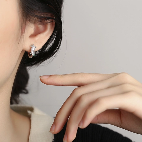 S925 Sterlingsilber Seestern Ohrringe Für Damen Platinierte Farbige Zirkonia Mikro Eingelegte Modeschmuck Ohrringe