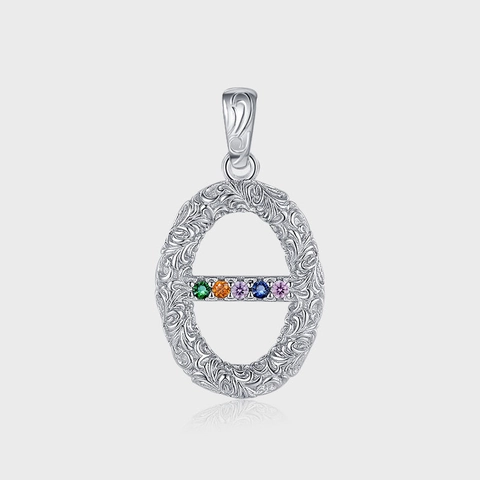 S925 Sterlingsilber Filigran Bunter Zirkonia Anhänger Retro Geometrisch Ankerkette Design Schmuck Für Damen