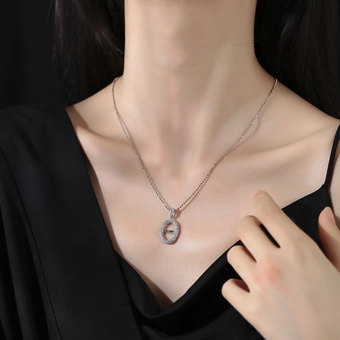 S925 Sterlingsilber Filigran Bunter Zirkonia Anhänger Retro Geometrisch Ankerkette Design Schmuck Für Damen