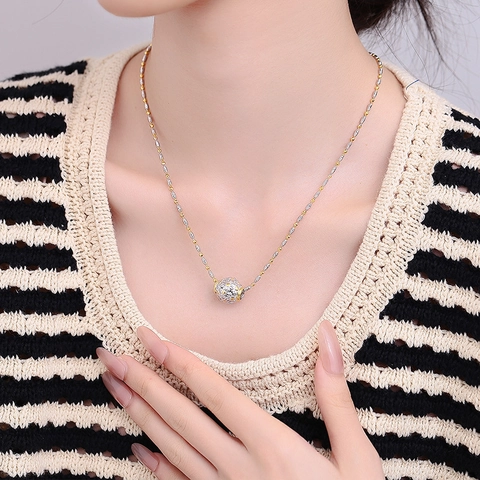Ciondolo a Forma di Margherita in Argento Sterling 925 Bicolore Oro Argento Galvanizzato Perla Floreale per Gioielli