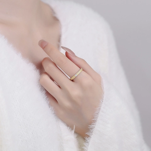 925 Sterling Zilver Tweekleurige Geweven Textuur Open Ring Dames Goud Zilver Verguld Strass Blad Verstelbare Sieraden