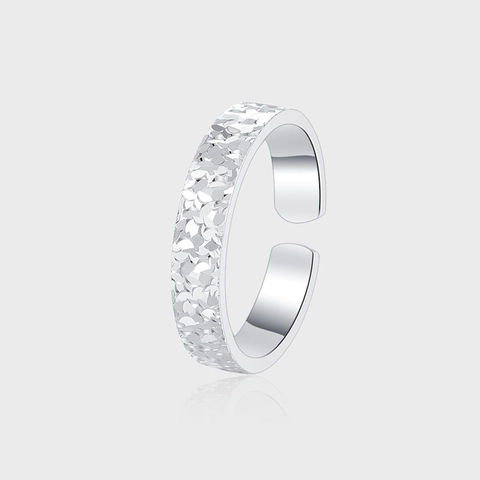 925 Sterlingsilber Crushed Ice Ring Mode Drachenschuppe Offen Verstellbar Ring Für Damen Herren Minimalistischer Luxus Fingerschmuck