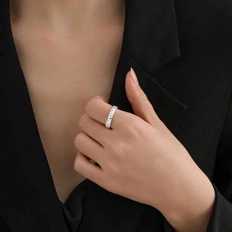 925 Sterlingsilber Crushed Ice Ring Mode Drachenschuppe Offen Verstellbar Ring Für Damen Herren Minimalistischer Luxus Fingerschmuck