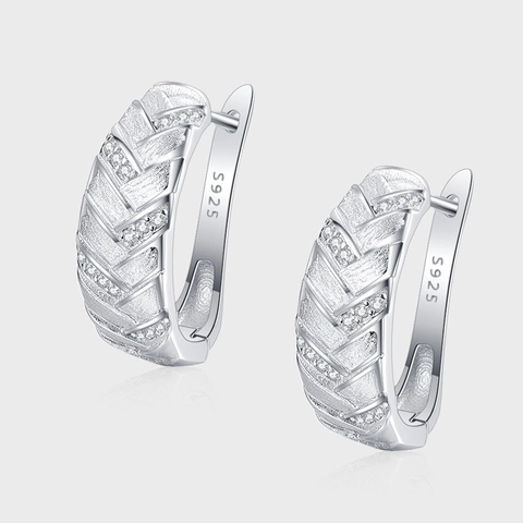 Vintage 925 Sterling Zilver Strass Sieradenset Geweven Textuur Open Ring Creolen Voor Dames Niche Design Mode Sieraden