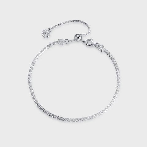 S925 Sterlingsilber Gypsophila Armband Halskette Für Damen Minimalistisch Verstellbar Glitzernd Blume Anhänger Schmuck Geschenk