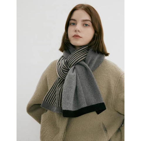 Elegante Sciarpa a Maglia a Righe per Uomo Donna Morbida Sciarpa Lunga Patchwork Invernale Calda Casual Linee Geometriche
