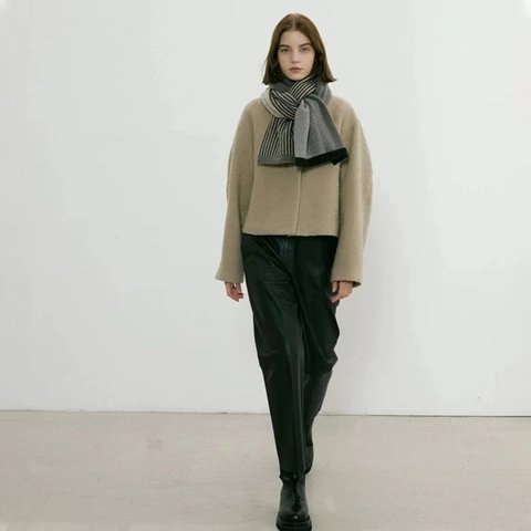 Elegante Sciarpa a Maglia a Righe per Uomo Donna Morbida Sciarpa Lunga Patchwork Invernale Calda Casual Linee Geometriche