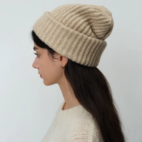 Women's Wool Blend Knit Beanie Hat Warm Solid Candy Color Ribbed Cuff Skull Cap For Autumn Winter Outdoor Daily Fashion Accessory