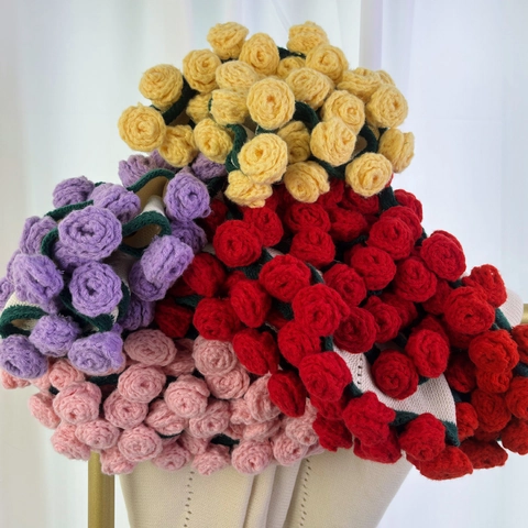 Handgebreide Gehaakte Roos Lelietje-van-dalen Gebreide Deken 3D Bloemen Acryl Kantoor Middagdutje Zacht Warm Decoratieve Deken Bed Bank