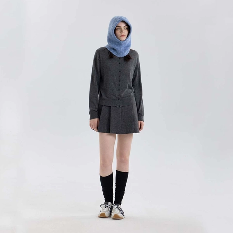 Wool Blend Knitted Balaclava Integrated Hooded Scarf Warm Windproof Neck Protection Winter Hat For Women Men Outdoor