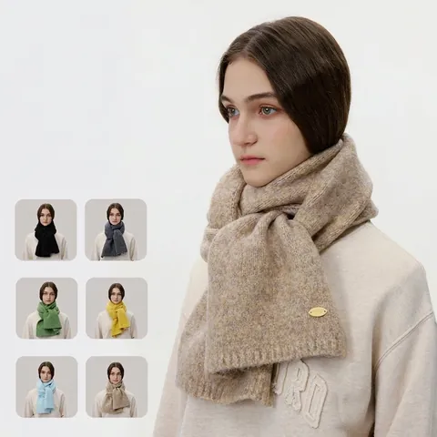 Écharpe d'Hiver Unisexe en Tricot Mélange de Laine Mode Coréenne Couleur Unie Écharpe Chaude Épaisse pour Hommes Femmes Châle Cache-Cou