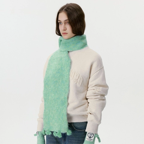 Écharpe Tricotée en Mélange de Laine de Style Coréen pour Femmes Couleur Unie Longue Chaude Glands Écharpe Hiver Mohair Doux Châle