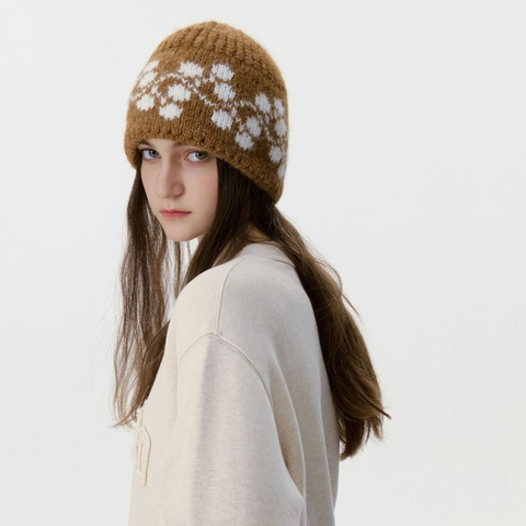 Vintage Jacquard Knit Beanie Hat Winter Warm Wool Blend Skull Cap For Unisex Ear Protection Outdoor Fashion Headwear